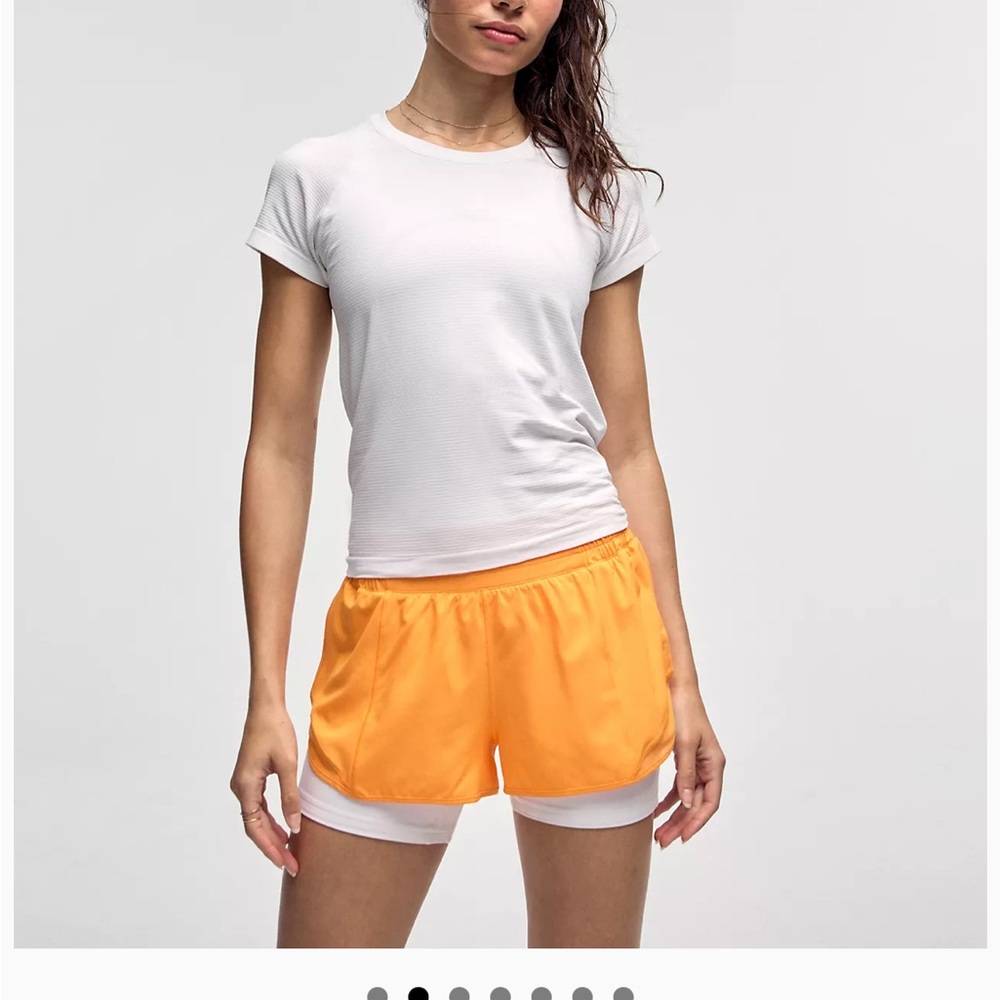 Lululemon swiftly waist length short sleeve shirt, white, size 4